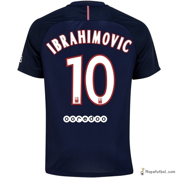 Camiseta Paris Saint Germain Replica Primera Ropa Ibrahimovic 2016/17 Azul